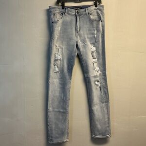 American breed 36x32 brand new Men's Light Blue Distressed Jeans 0068